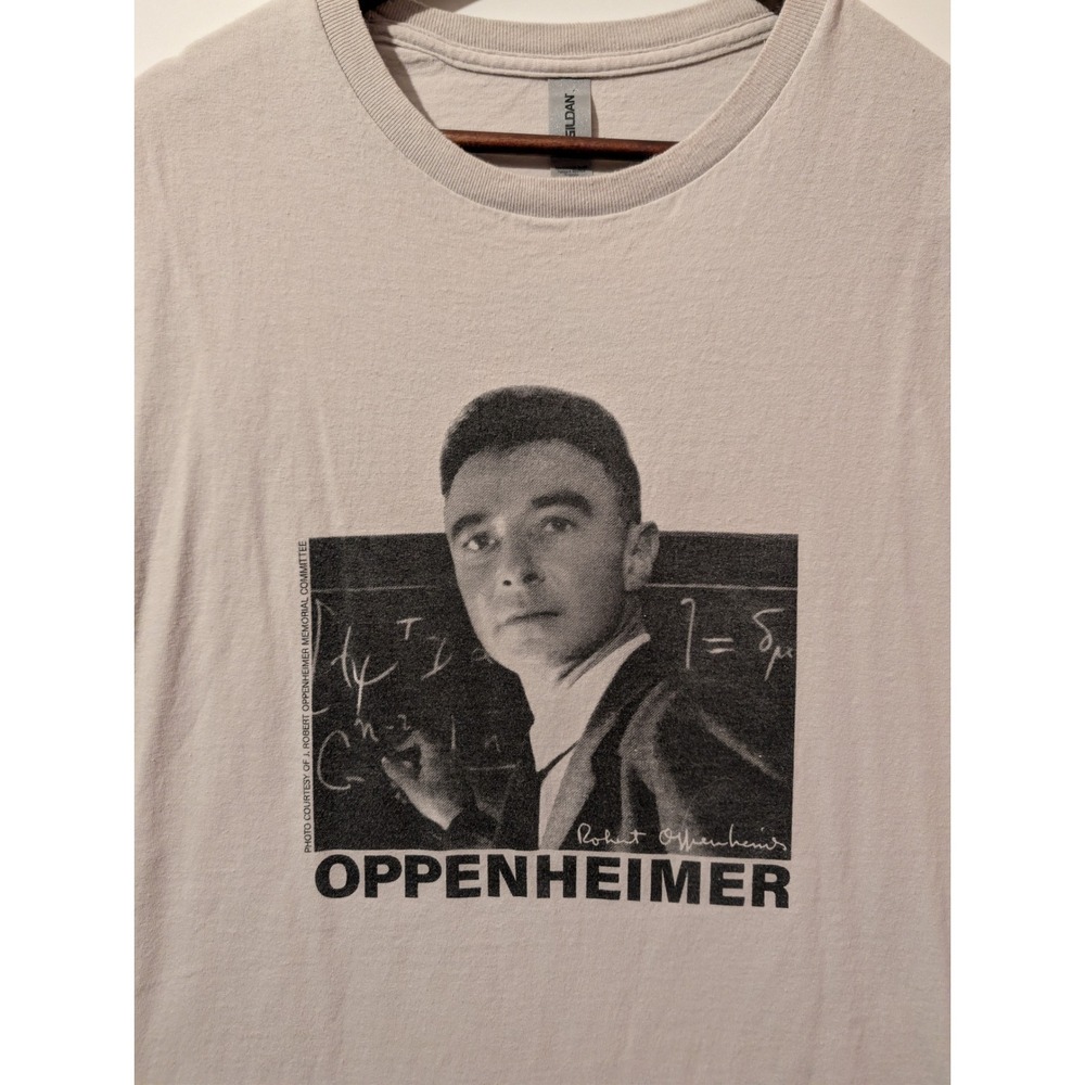 Gildan Oppenheimer Graphic Tee Mens XL Gray Science History Physics